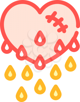 blooding heart color icon vector. blooding heart sign. isolated symbol illustration