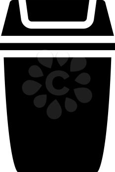 rubbish bin glyph icon vector. rubbish bin sign. isolated contour symbol black illustration