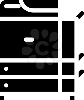copy machine equipment glyph icon vector. copy machine equipment sign. isolated contour symbol black illustration