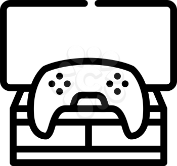video games coworking relax room line icon vector. video games coworking relax room sign. isolated contour symbol black illustration