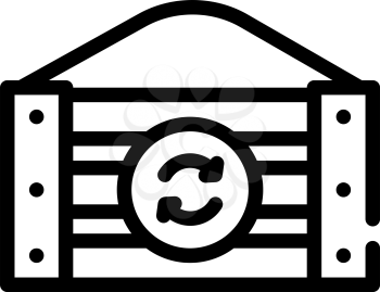 recycling eco box line icon vector. recycling eco box sign. isolated contour symbol black illustration