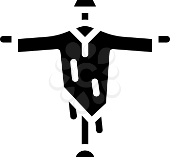 garden scarecrow glyph icon vector. garden scarecrow sign. isolated contour symbol black illustration