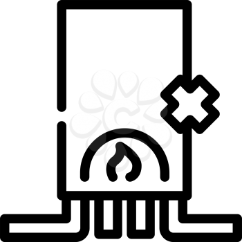 heating system repair line icon vector. heating system repair sign. isolated contour symbol black illustration