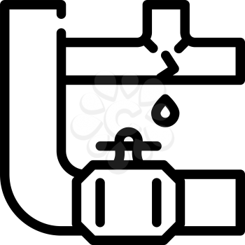 pipe repair line icon vector. pipe repair sign. isolated contour symbol black illustration