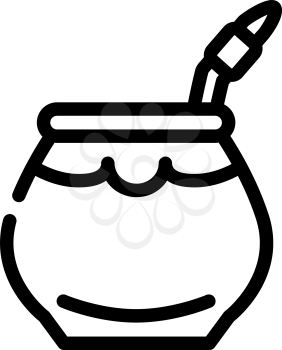 mate tea line icon vector. mate tea sign. isolated contour symbol black illustration
