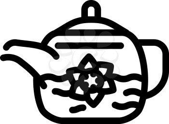flower tea line icon vector. flower tea sign. isolated contour symbol black illustration