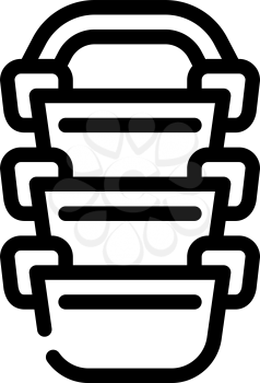 multi-tiered lunchbox line icon vector. multi-tiered lunchbox sign. isolated contour symbol black illustration