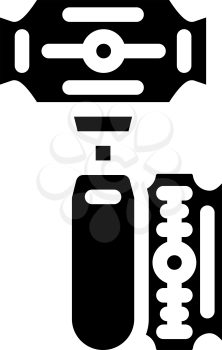 blade callus remover glyph icon vector. blade callus remover sign. isolated contour symbol black illustration