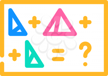 tasks with shapes color icon vector. tasks with shapes sign. isolated symbol illustration