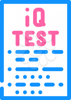 iq test color icon vector. iq test sign. isolated symbol illustration