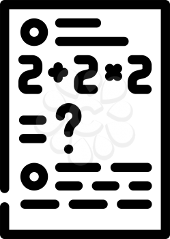 math problems line icon vector. math problems sign. isolated contour symbol black illustration