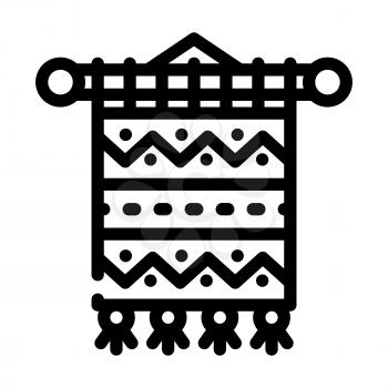 weaving carpet line icon vector. weaving carpet sign. isolated contour symbol black illustration