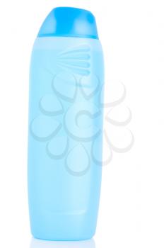 Royalty Free Photo of a Blue Shower Gel Plastic Bottle