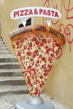 Royalty Free Photo of a Pizza and Pasta Sign