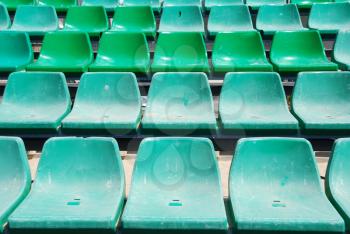 Royalty Free Photo of Green Seats on a Beach Stadium