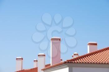 Royalty Free Photo of Chimney Rooftops 