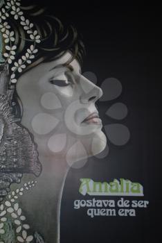 Royalty Free Photo of Fado Singer Amlia Rodrigues Exhibition at Electricity Museum in Lisbon Portugal