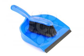 Royalty Free Photo of a Blue Dustpan and Brush