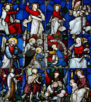 Royalty Free Photo of Stained Glass Windows From Gloucester Cathedral, England