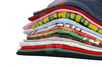 Royalty Free Photo of a Pile of T-Shirts