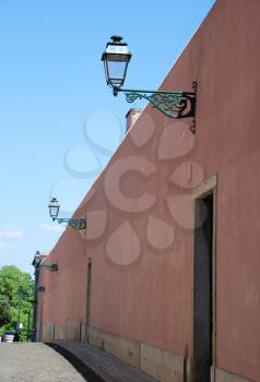 Royalty Free Photo of a Lamp on a Wall