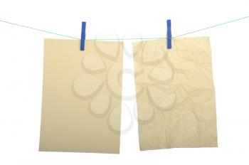 Royalty Free Photo of Notes on a Clothesline 