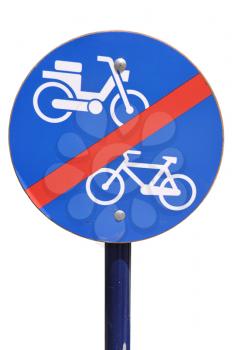 Royalty Free Photo of a Blue and White Traffic Sign