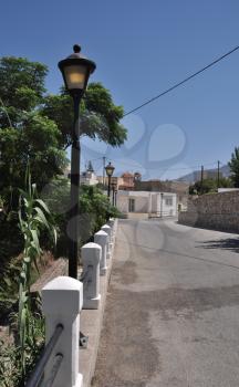 Royalty Free Photo of a Street View in Lagoudi Village