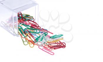 Royalty Free Photo of a Box of Paperclips 
