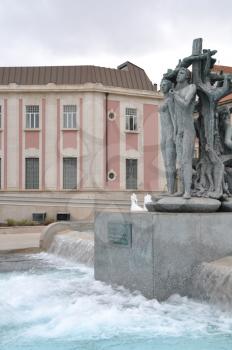 Royalty Free Photo of a Fountain in Leiria City, Portugal