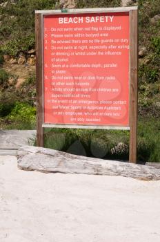 Royalty Free Photo of a Beach Safety Sign