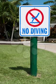 Royalty Free Photo of a No Diving Sign