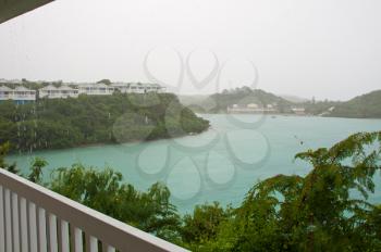 Royalty Free Photo of Resort Villas and Seascape in Antigua