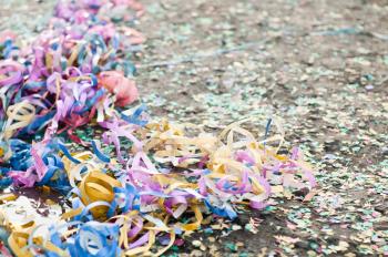 Royalty Free Photo of Colorful Confetti and Streamers