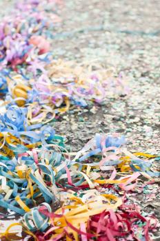 Royalty Free Photo of Colorful Confetti and Streamers