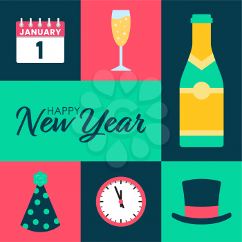 Royalty-Free Clipart Image of a New Year Poster