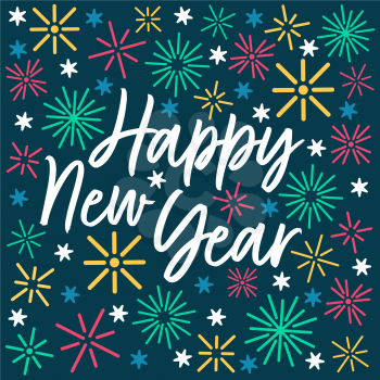 Royalty-Free Clipart Image of a Happy New Year Poster