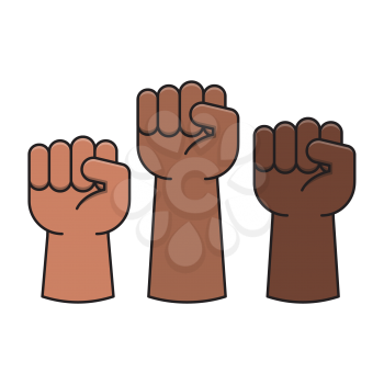 Royalty-free clipart image of hands making a fist