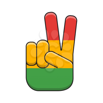 Royalty-free clipart image of a hand showing the symbol for peace