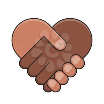 Royalty-free clipart image of hands together in heart shape