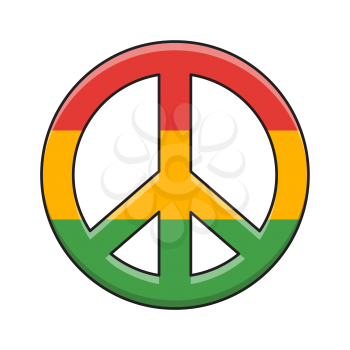 Royalty-free clipart image of a peace symbol in the colors of Africa