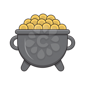 Royalty-Free Clipart Image of a Pot of Potatoes - Part of a St. Patrick's Day Set