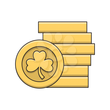 Royalty-Free Clipart Image of Coins - Part of a St. Patrick's Day Set