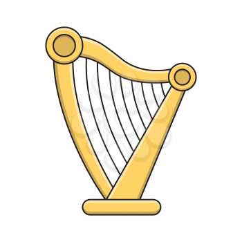 Royalty-Free Clipart Image of a Harp - Part of a St. Patrick's Day Set