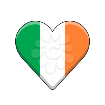 Royalty-Free Clipart Image of a Heart with the colors of the Flag of Ireland 