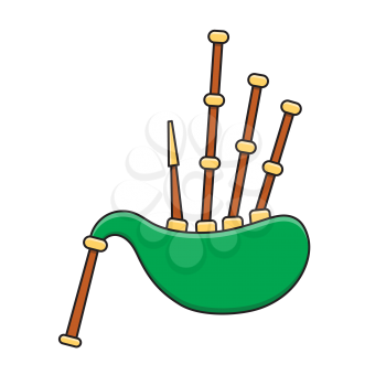 Royalty-Free Clipart Image of Bagpipes - Part of a St. Patrick's Day Set