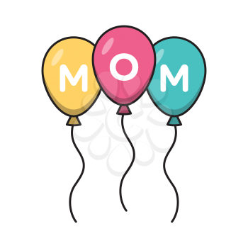 Royalty-Free Clipart Image of Mom balloons 