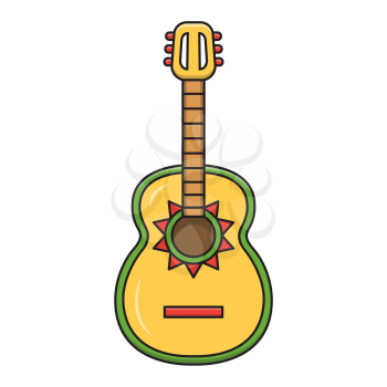 Royalty-Free Clipart Image of a Guitar. Part of a Cinco-de-Mayo set