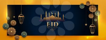 eid mubarak artistic islamic banner design