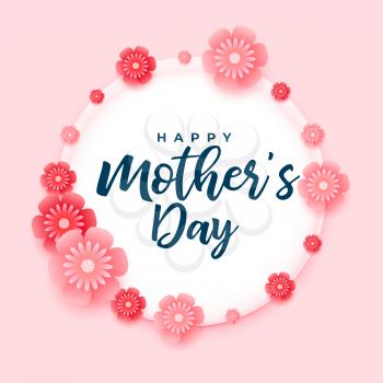 happy mothers day beautiful flowers decoratiove card design